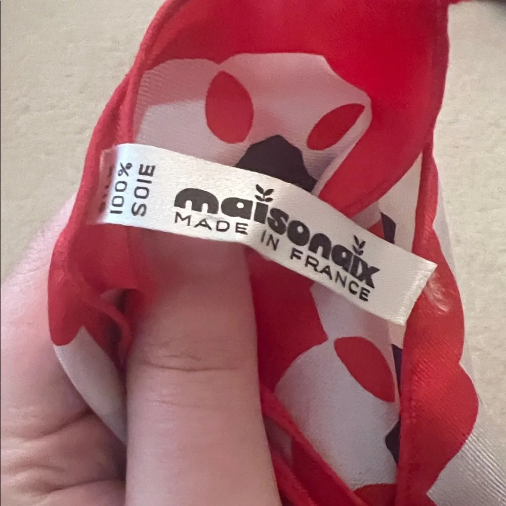 Vintage Maisonaix Silk Heart Scarf